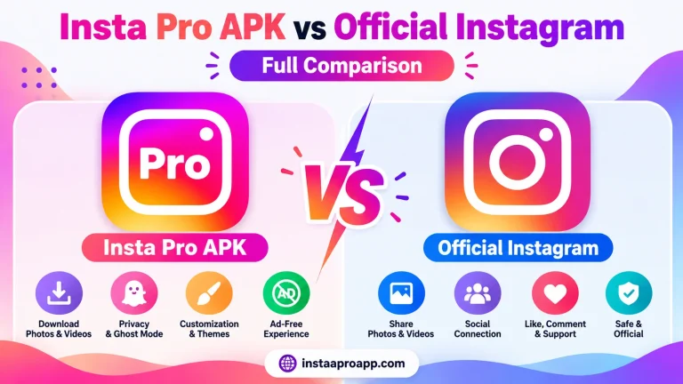 Insta Pro APK vs Official Instagram Full Comparison